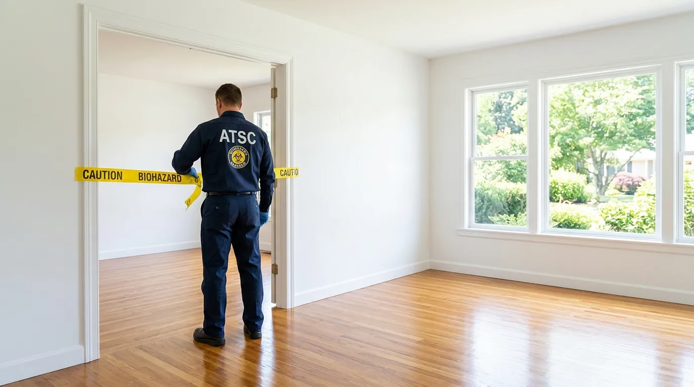 Certified biohazard cleanup crew performing Decomposition Cleanup in Mount Laurel